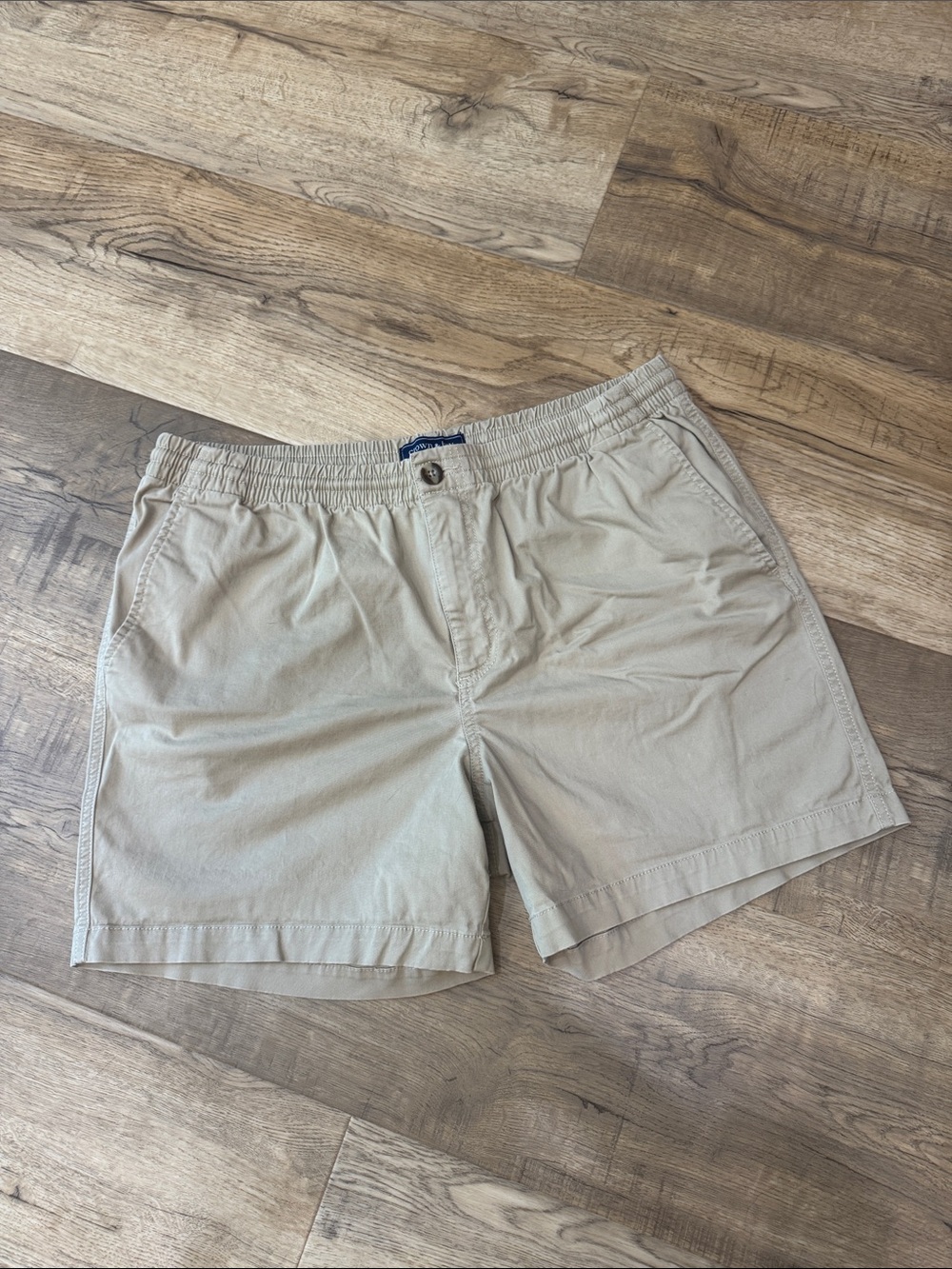 crown & ivy Khaki Elastic Waist Cotton Shorts
